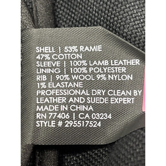 Club Monaco Black Lamb Leather Canvas Cargo Utility Jacket Size S Pockets zip - Picture 4 of 11